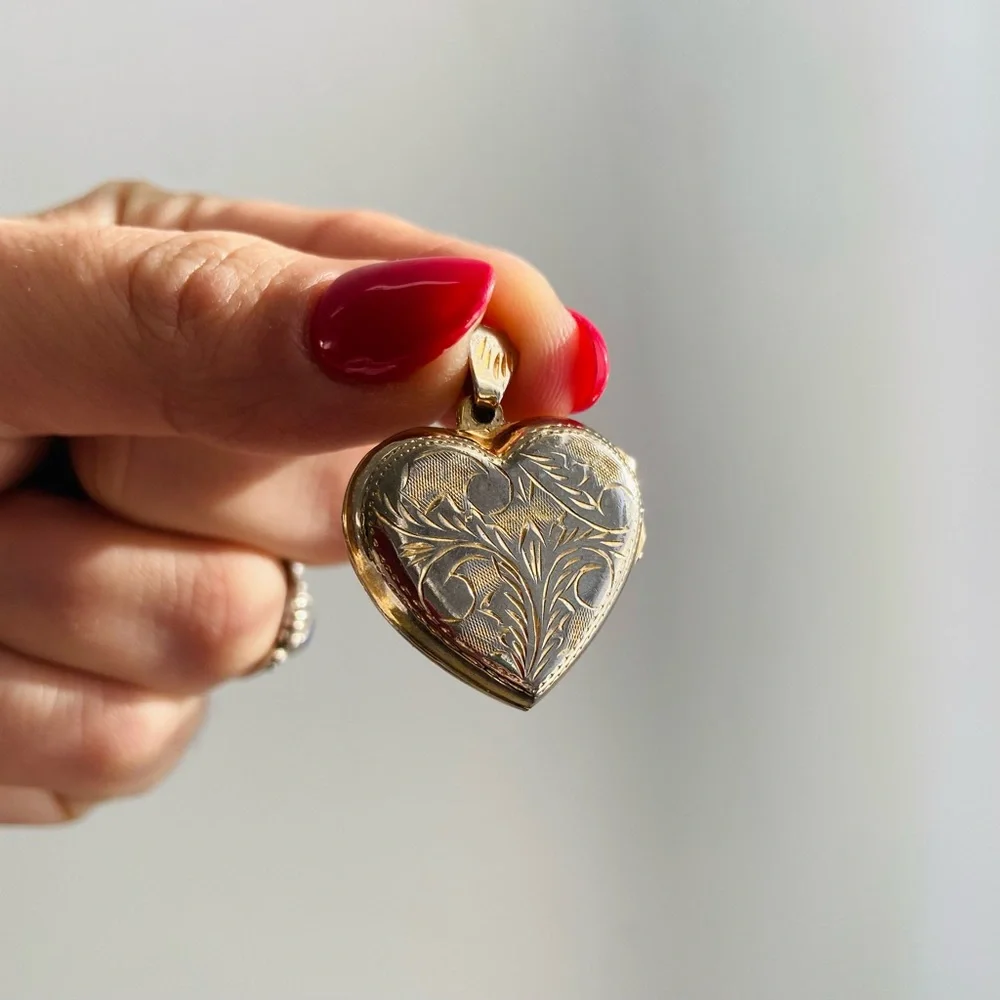 Vintage Heart Shaped 925 Silver Pendant - Picture 1 of 5